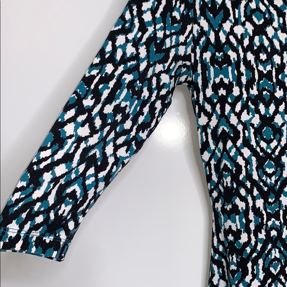 TART • Ikat Black Teal Modal Jersey Stretch Dress - Picture 6 of 8